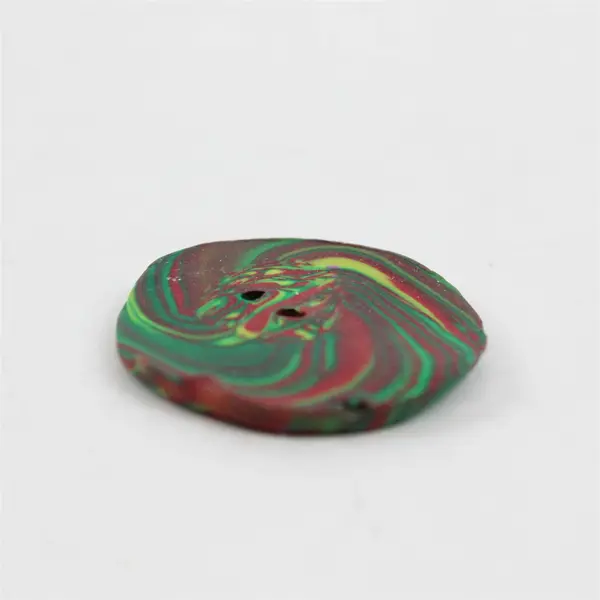 Lot of 3 Large Sewing Buttons Polymer Clay 2-Hole Coat Buttons, Assorted Colors