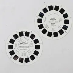 Lot of 2 View-Master Badlands Natl Monument Glacier Natl Park A4891 A2961