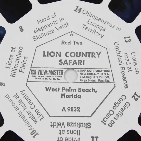 Vintage View-Master A9832 Lion Country Safari Reel 2 West Palm Beach Florida