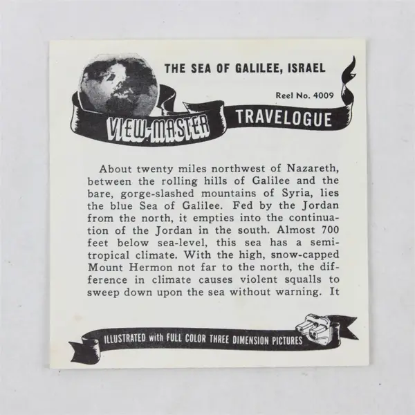 Vintage 1949 View-Master Travelogue Sea Of Galilee Israel Pamphlet Ephemera 