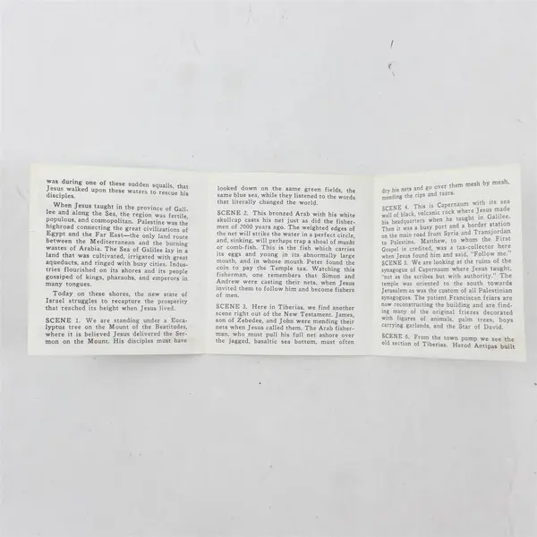 Vintage 1949 View-Master Travelogue Sea Of Galilee Israel Pamphlet Ephemera 
