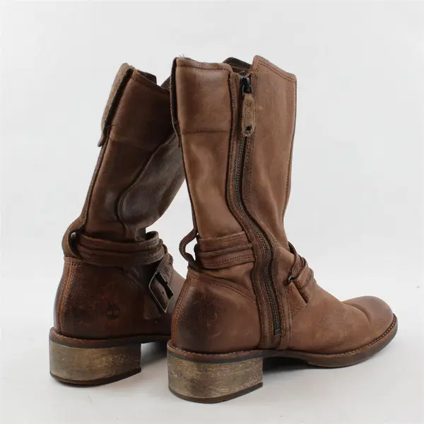 Timberland Whittemore A12I1 Womens Brown Leather Mid-Calf Zip Boots 9