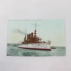 VTG Battleship Nebraska At Bremerton Navy Yard Washington Litho Postcard No 1060