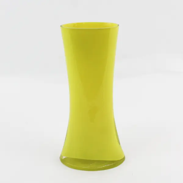 Handblown Art Glass Vase Yellow 9.25"