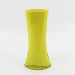 Handblown Art Glass Vase Yellow 9.25"