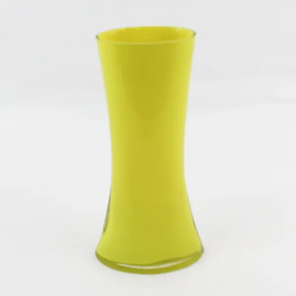 Handblown Art Glass Vase Yellow 9.25"