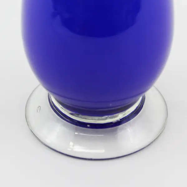 Handblown Cobalt Blue Bud Vase Ruffled Rim 7.25in Art Glass