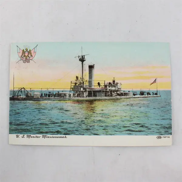 Vintage 1908 US Monitor Miantonomah Litho Postcard
