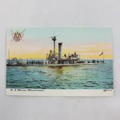Vintage 1908 US Monitor Miantonomah Litho Postcard