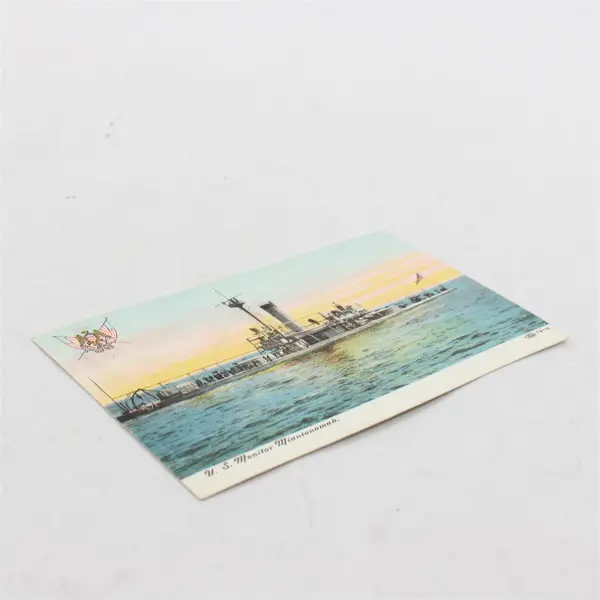 Vintage 1908 US Monitor Miantonomah Litho Postcard