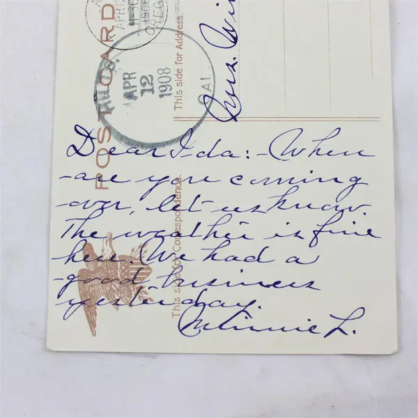Vintage 1908 US Monitor Miantonomah Litho Postcard