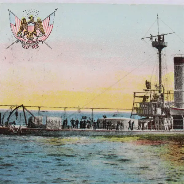 Vintage 1908 US Monitor Miantonomah Litho Postcard