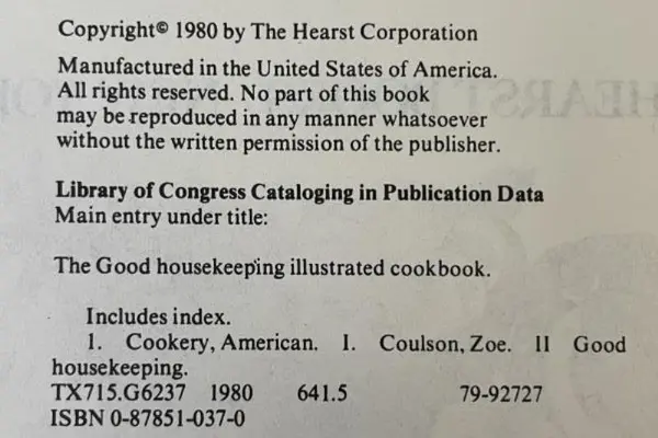 Good Housekeeping Illustrated Cookbook Zoe Coulson 1980 Hardcover Hearst Books
