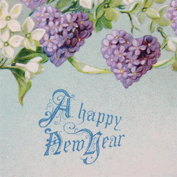 Vintage A Happy New Year 1908 Floral Embossed Postcard
