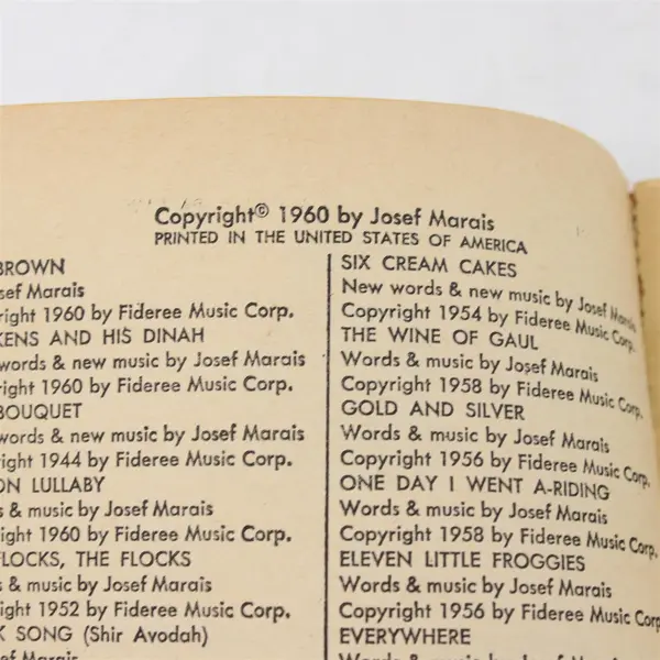 Vintage Songbook Marais & Miranda Folk Song Jamboree 1960 Paperback 