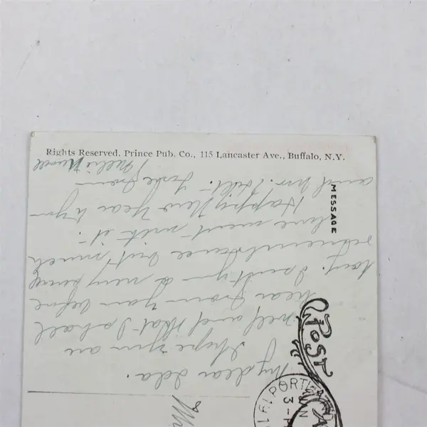 Vintage Art Deco 1910 New Year's Greeting Poem US Mail Box Streetlight Postcard