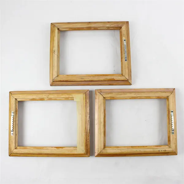 Set of 3 Vintage Medium Tone Wooden Vertical Picture Frames 8x10 No Glass
