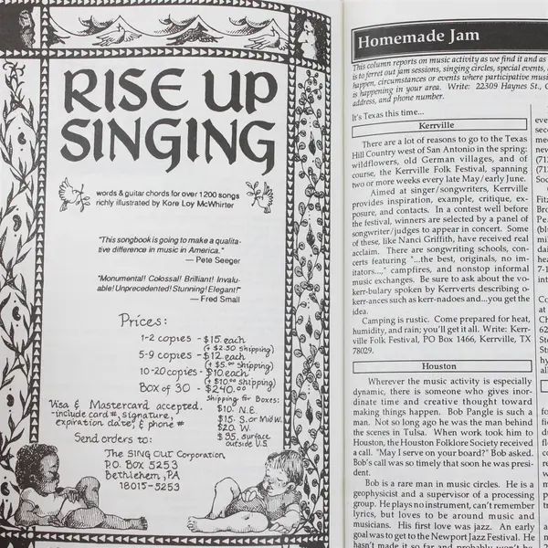 Vintage Sing Out! Folk Song Magazine Vol. 33 No. 2 Spring 1989 Good