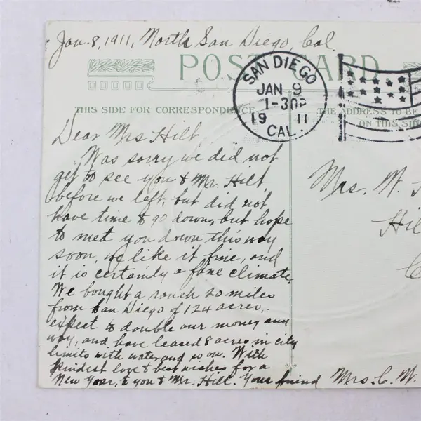 Vintage 1910 With Best New Year Wishes Embossed Postcard John Winsch 