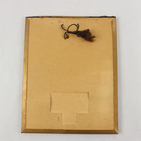 Vintage Painted Bird Design Gold-Tone Metal Wall-Hanging Photo Frame 8" x 10"