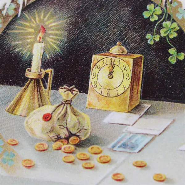 Lot Of 2 Vintage With Best New Year Wishes Embossed Greeting Postcards