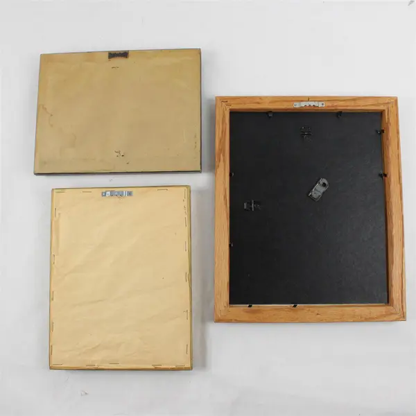 Lot of 3 Hummingbird Art Pieces in Wooden Frames