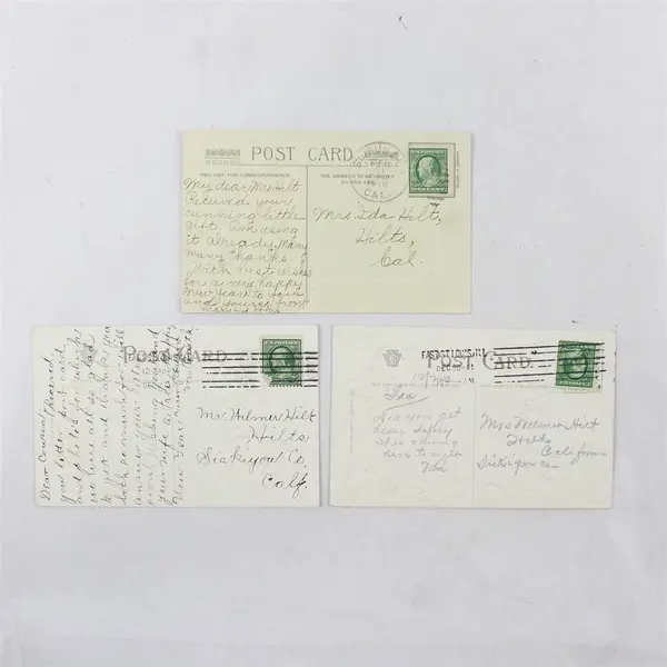 Lot Of 3 1910s A Happy New Year Bells Winter Scene Embossed Postcards