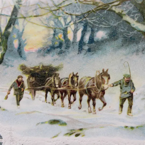 Lot Of 3 1910s A Happy New Year Bells Winter Scene Embossed Postcards