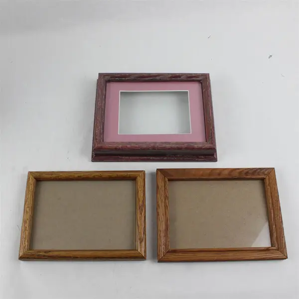 Lot of 4 Rustic Wooden Wall-Hanging and Standing Photo Frames
