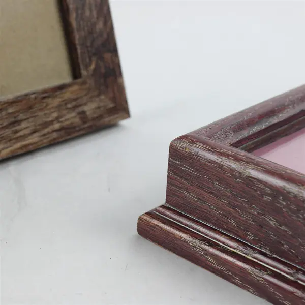Lot of 4 Rustic Wooden Wall-Hanging and Standing Photo Frames