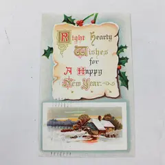 1910 Right Hearty Wishes For A Happy New Year Embossed Postcard
