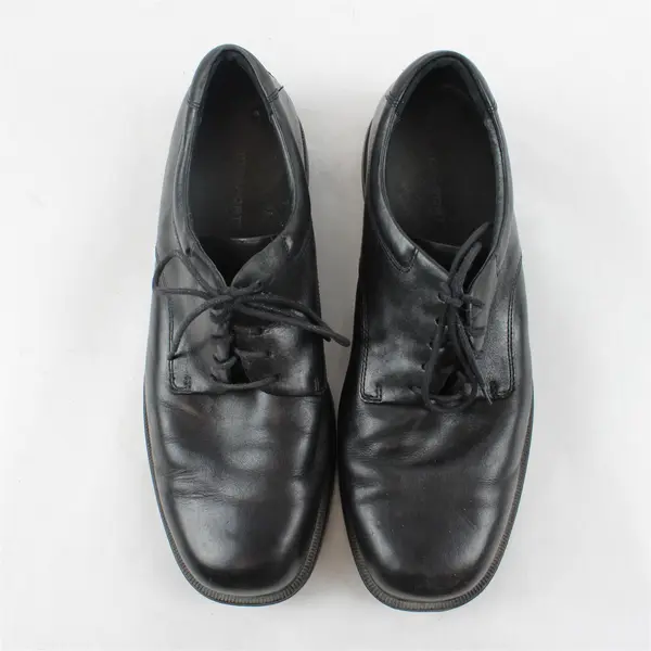 Rockport Black Leather Derby Blucher Lace Up Dress Shoes Men 12M APM20311