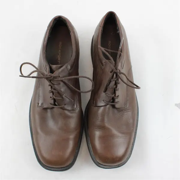 Rockport Brown Leather Derby Blucher Lace Up Dress Shoes Mens 12M