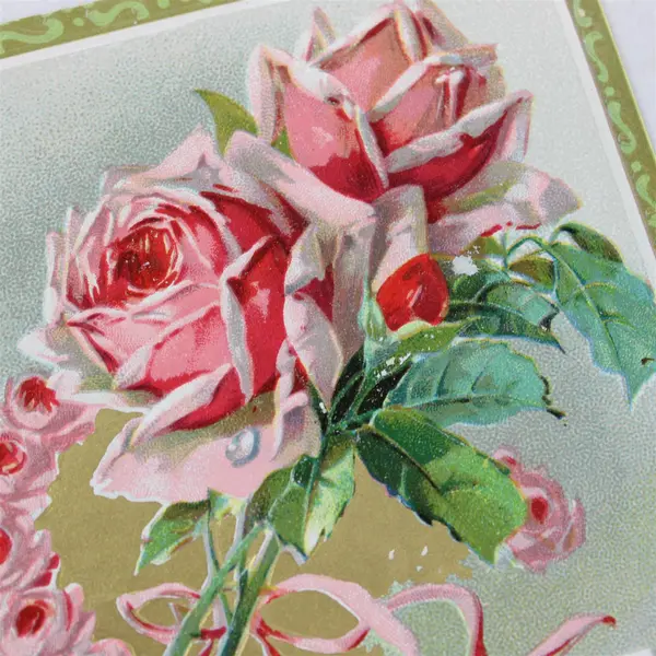 Lot of 2 Vintage 1910s Happy New Year Flower Embossed Postcards