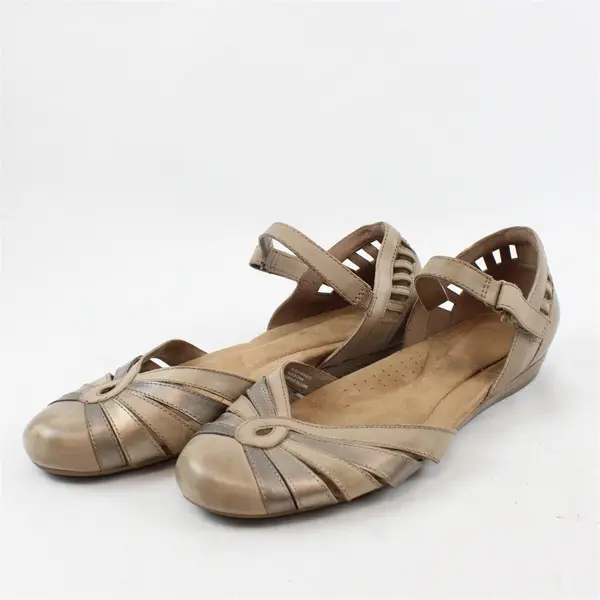 Rockport Beige/Brown Strappy Cobb Hill Irene-CH Flat Sandals Womens Size 10M