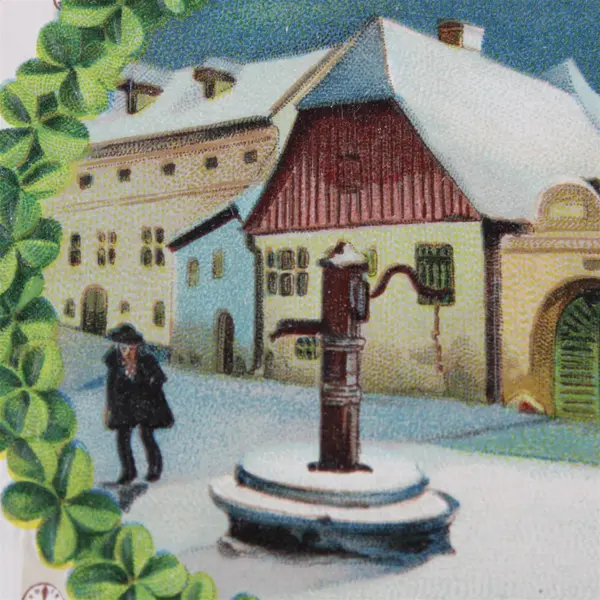 Lot of 2 Vintage Embossed A Happy New Year Postcards