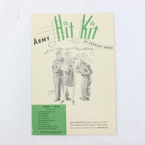 Vintage Lot of 5 Army Hit Kit of Popular Songs 1943 - 1944 Issued Monthly