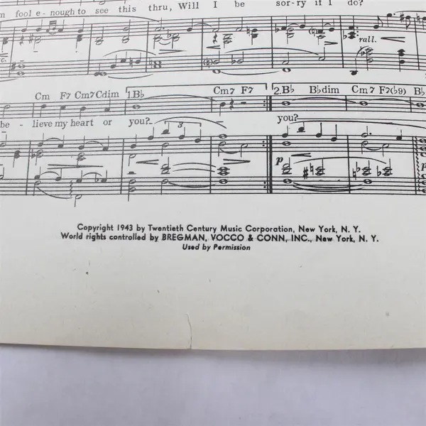 Vintage Lot of 5 Army Hit Kit of Popular Songs 1943 - 1944 Issued Monthly