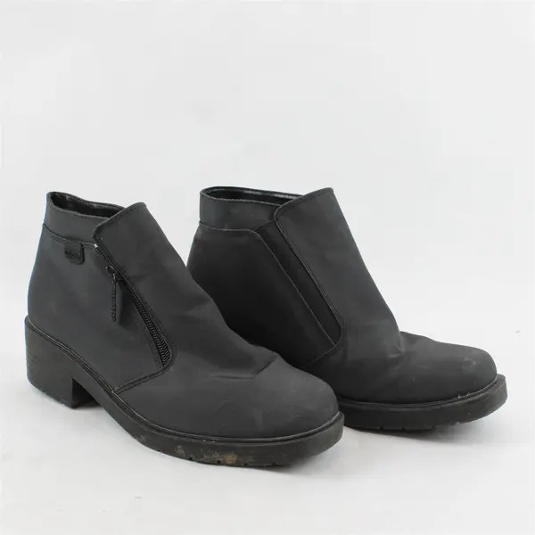 Totes Solid Piedmont Black Ankle Bootie Shoes 2" Block Heel Womens Size 8M