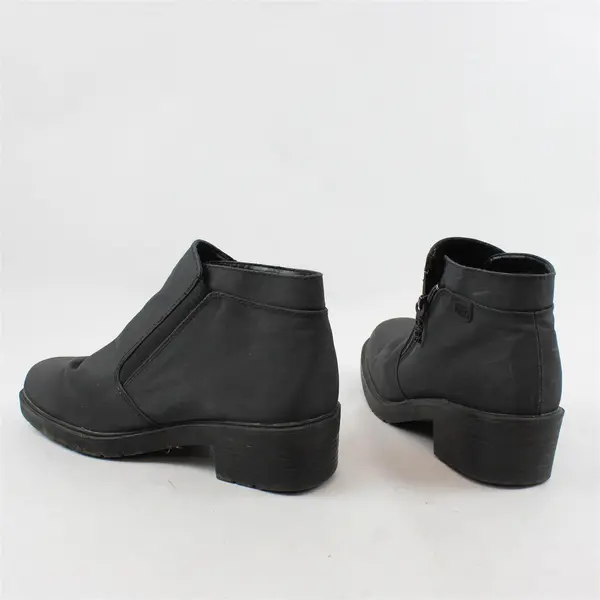 Totes Solid Piedmont Black Ankle Bootie Shoes 2" Block Heel Womens Size 8M