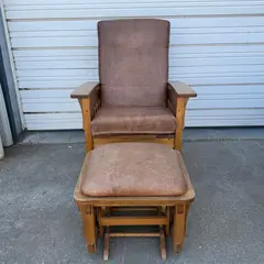 Amish Handcrafted Mission Glider Chair and Ottoman - Freight / Local Pickup