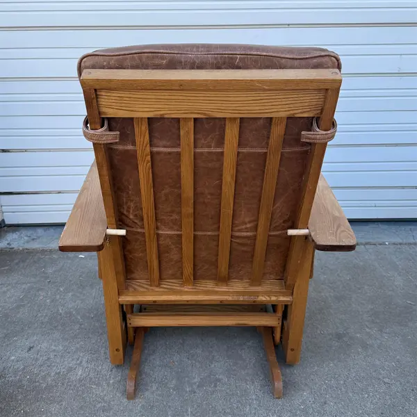 Amish Handcrafted Mission Glider Chair and Ottoman - Freight / Local Pickup