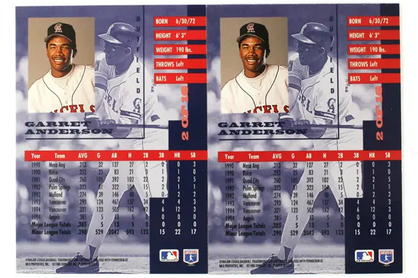 Garrett Anderson 1995 Gold Leaf Rookie Card Pair - Angels