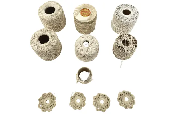Lot of Crochet Thread White Cream Beige & Unfinished Doilies for Crafting