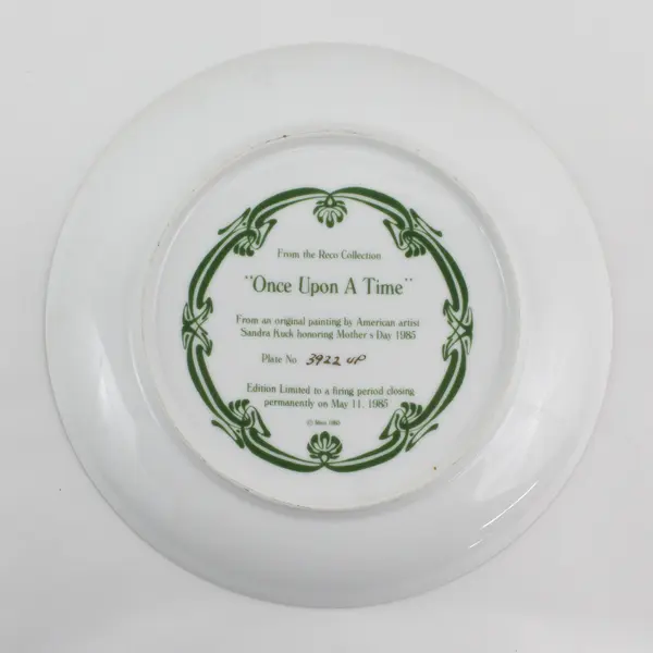 1985 L.E. Reco Collection Once Upon A Time Collectors Plate by Sandra Kuck