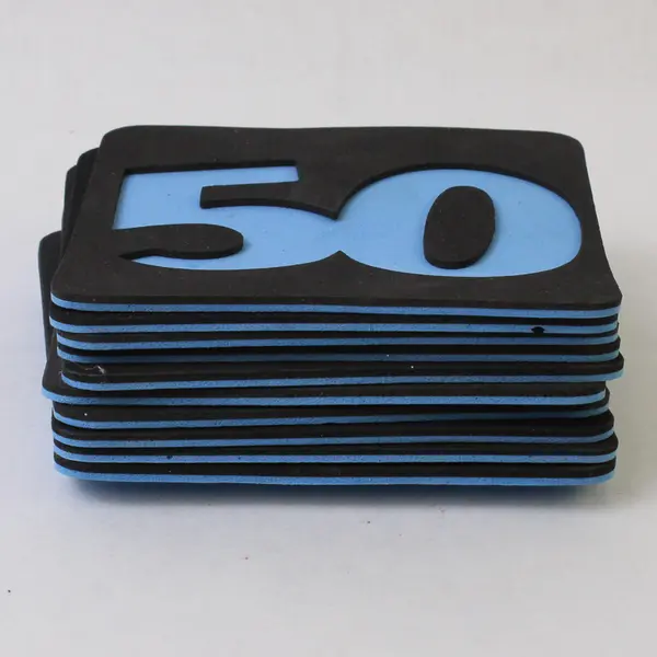 10 Black & Blue 50's Foam Board Coasters Retro Diner Set