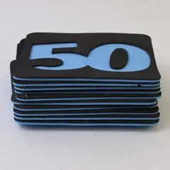 10 Black & Blue 50's Foam Board Coasters Retro Diner Set