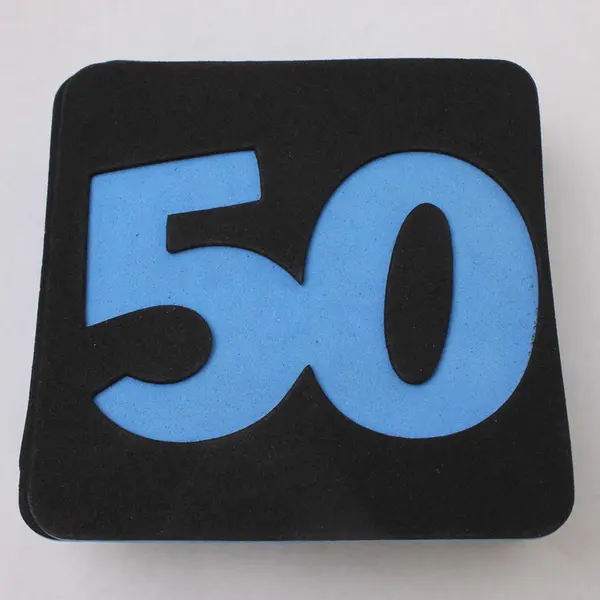 10 Black & Blue 50's Foam Board Coasters Retro Diner Set