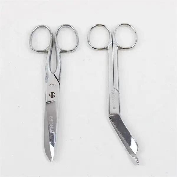 Lot of 2 Pair Nurse/Doctor Scissors 5.75in Medical First Aid Used