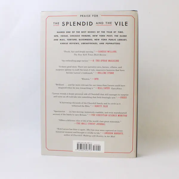 The Splendid and the Vile Erik Larson 2020 Hardcover Dust Jacket 1st Edition